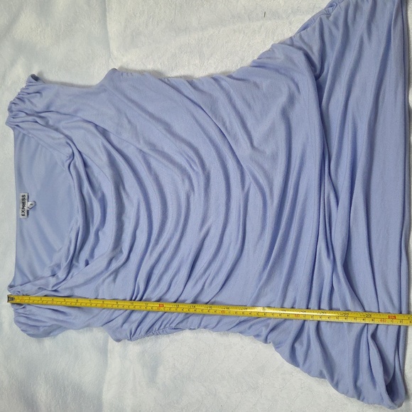 Express Periwinkle Ruched Blouse - Picture 5 of 8
